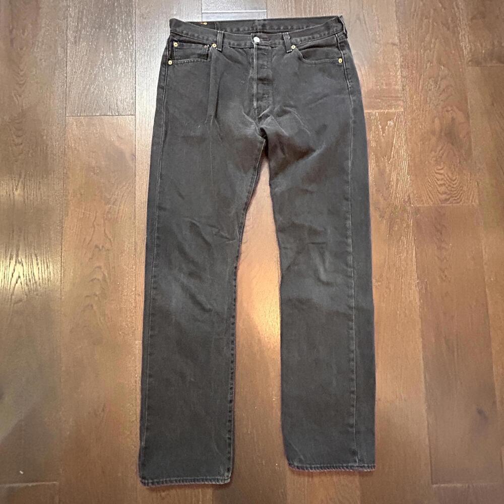 Levi's 501 Black Denim Jeans Men's Size 36/36 Button Fly